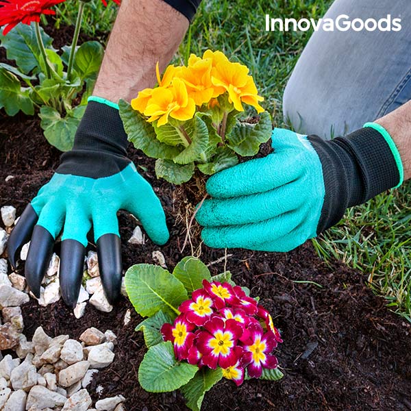 Guantes de Jardinería con Garras para Cavar InnovaGoods