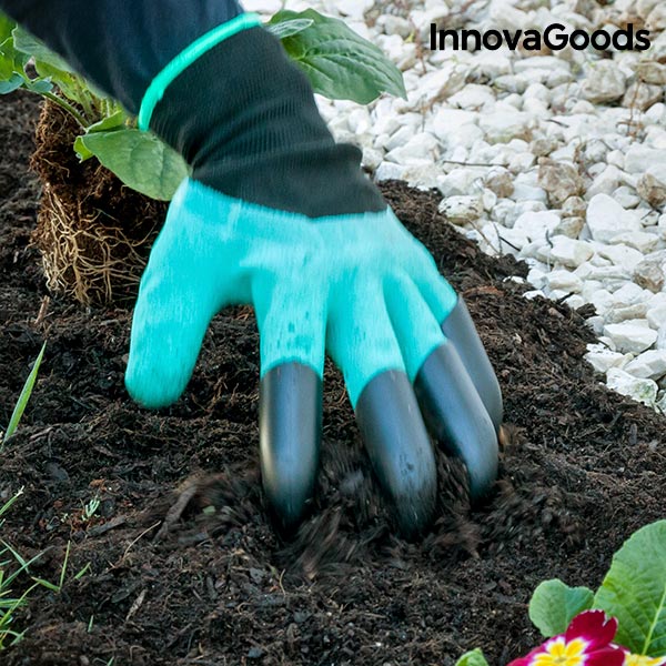 Guantes de Jardinería con Garras para Cavar InnovaGoods