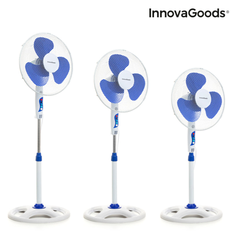 Ventilatore da Terra InnovaGoods Ø 40 cm 50W Bianco Blu