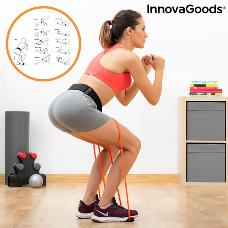 Cintura con Bande di Resistenza per Glutei e Manuale per gli Esercizi Bootrainer InnovaGoods