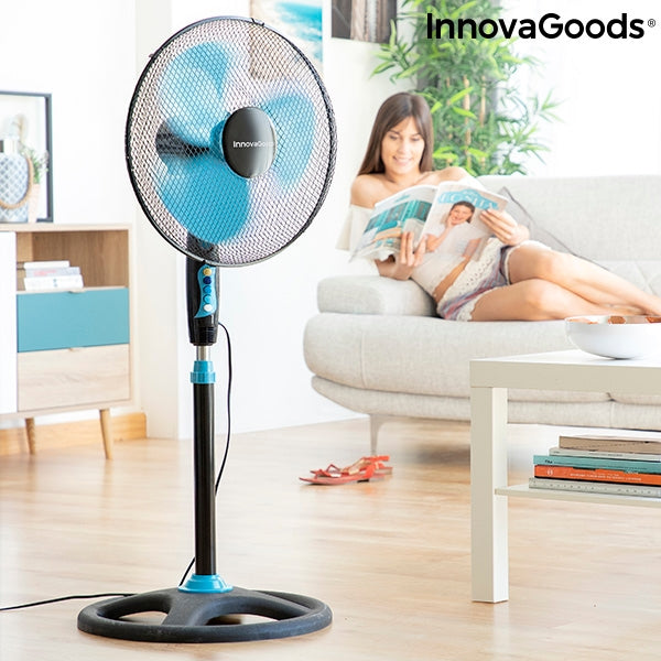 Ventilatore a Piantana InnovaGoods Ø 40 cm 50W Grigio blu