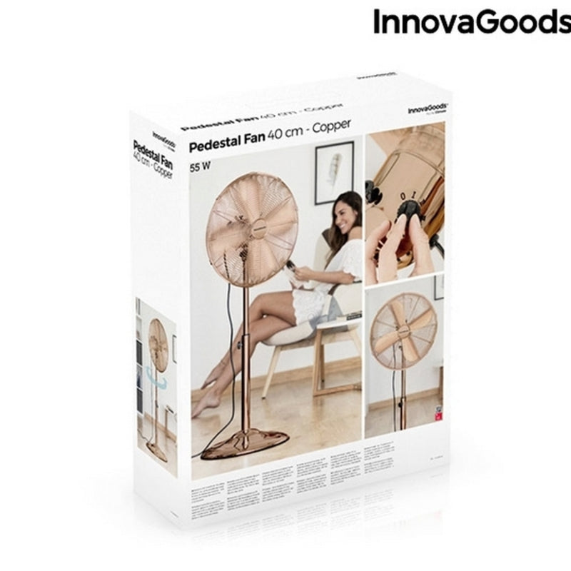 Ventilatore a Piantana Copper Retro InnovaGoods Ø 40 cm 55W