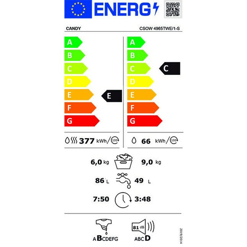 Lavatrice - Asciugatrice Candy CSOW4965TWE 9kg / 6kg Bianco 1400 rpm (Ricondizionati C)