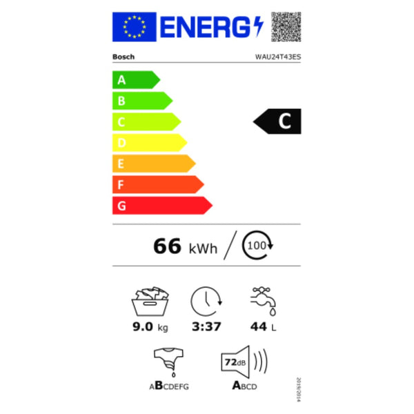 Waschmaschine BOSCH WAU24T43ES 9 KG 1200 RPM Weiß 9 kg