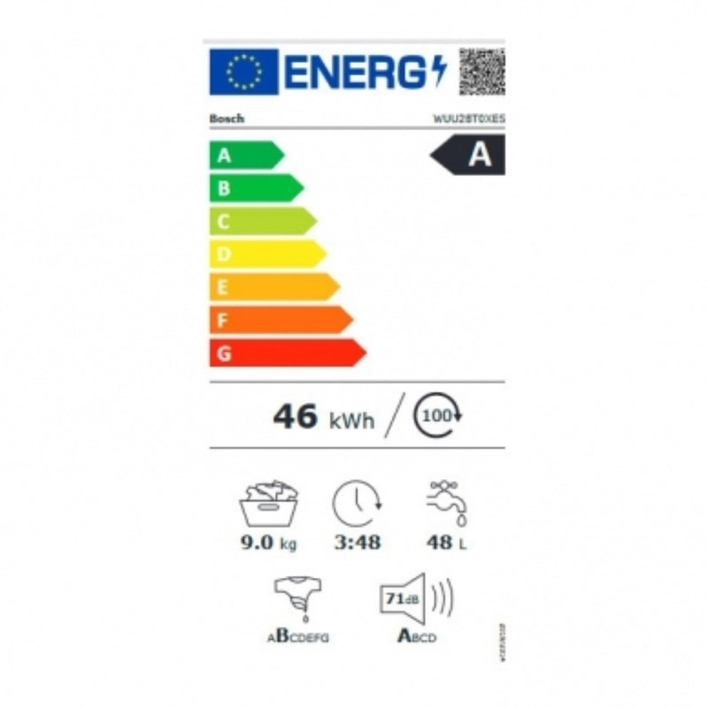 Lavatrice BOSCH WUU28T0XES 9 kg 1400 rpm Acciaio inossidabile 9 kg