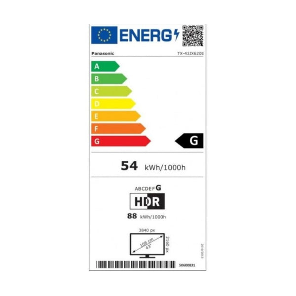 Panasonic Corp. TX43JX620E 43 "4K Ultra HD LED WiFi LED Smart TV