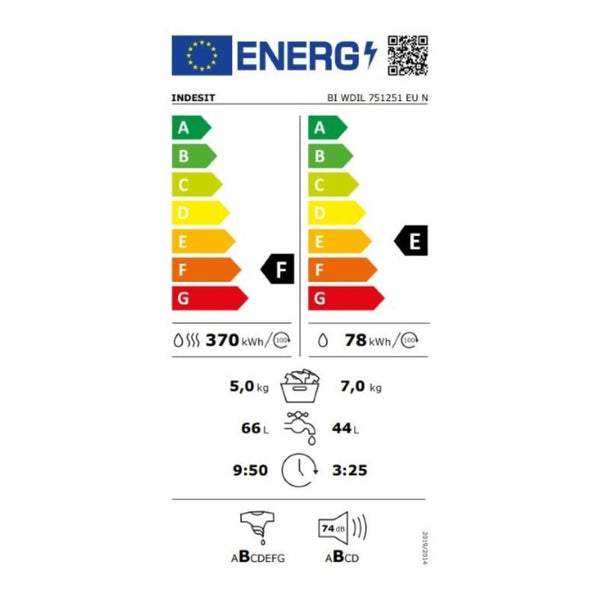 Waschmaschine / Trockner Indesit BIWDIL751251 7kg / 5 kg Weiß 1200 rpm