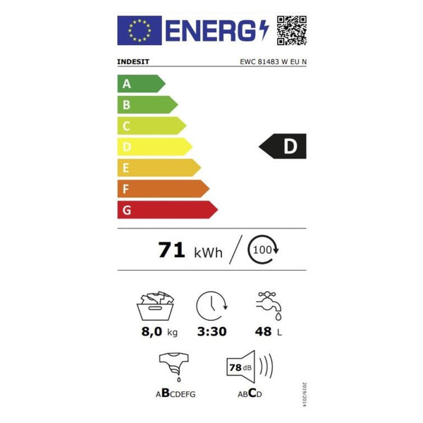 Lavatrice Indesit EWC81483WEU  8 kg 1400 rpm Bianco