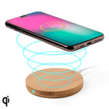 Caricabatterie Senza Fili Smartphone Qi 146522 (0,9 x Ø 9,1 cm) Bambù