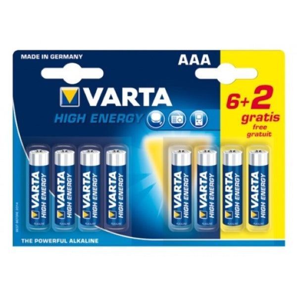 Die Batterien variieren LR6 AAA 1,5 V Hochenergie (8 PCs)