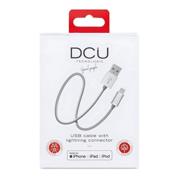 Cavo USB per Caricare Lightning  iPhone DCU Argentato 1 m